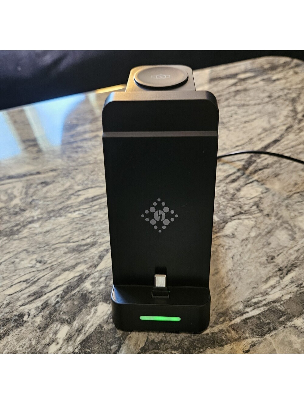 Charging Station 3-in-1 USB-C Samsung & Apple: Phone, Watch, Earbuds Stand Black